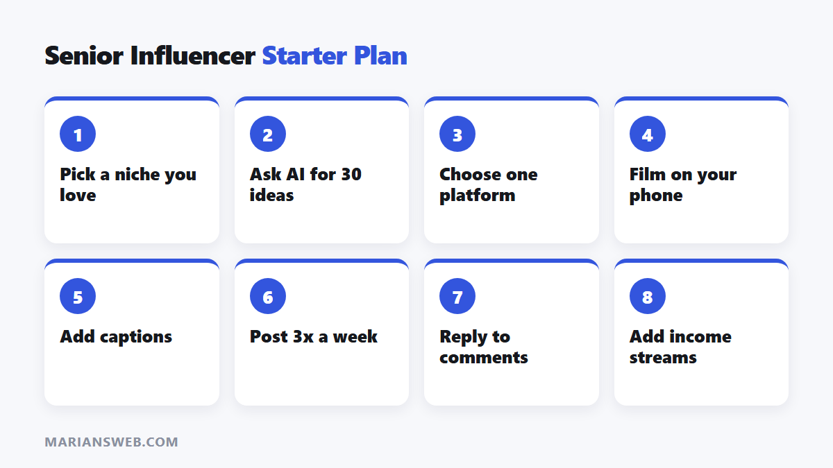 Senior influencer starter plan with AI