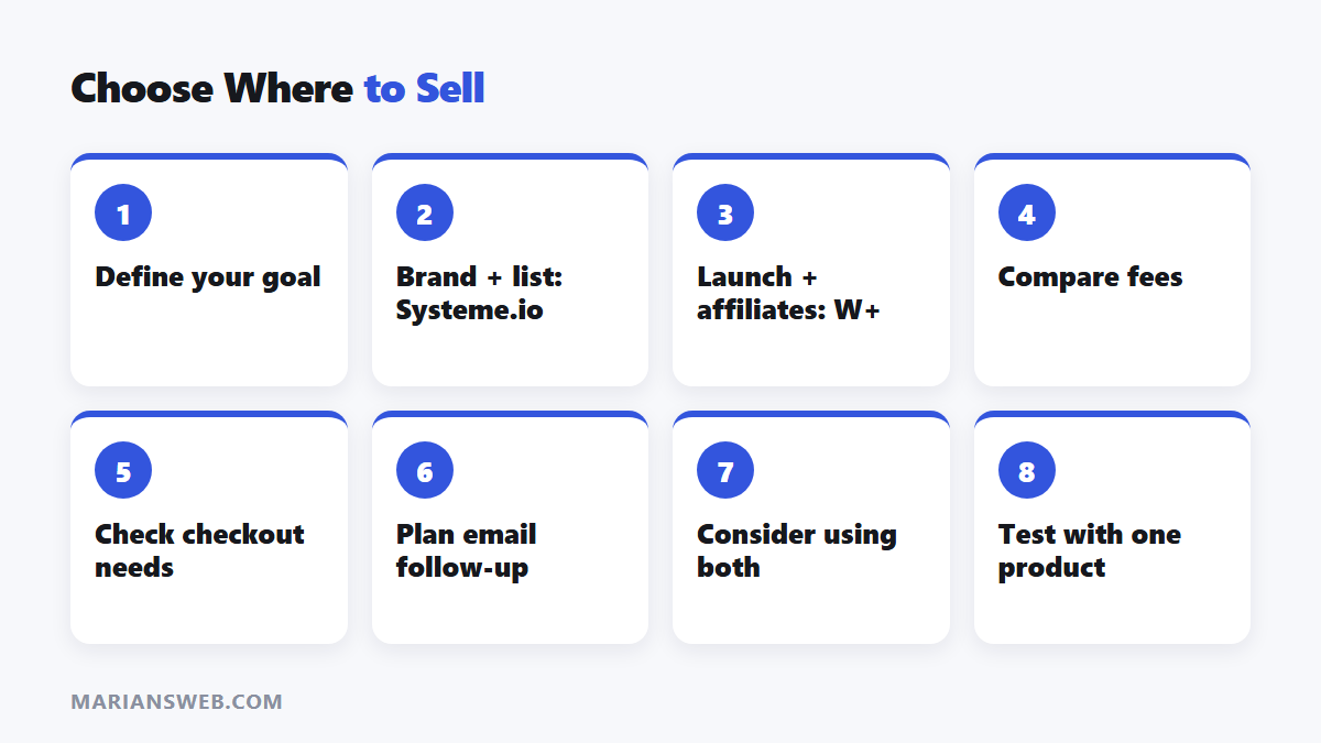 Systeme.io vs WarriorPlus: choosing where to sell
