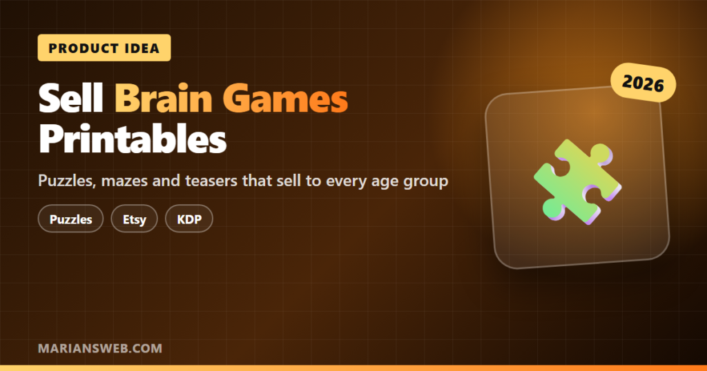 Brain Games Printables: Easy Digital Product Idea