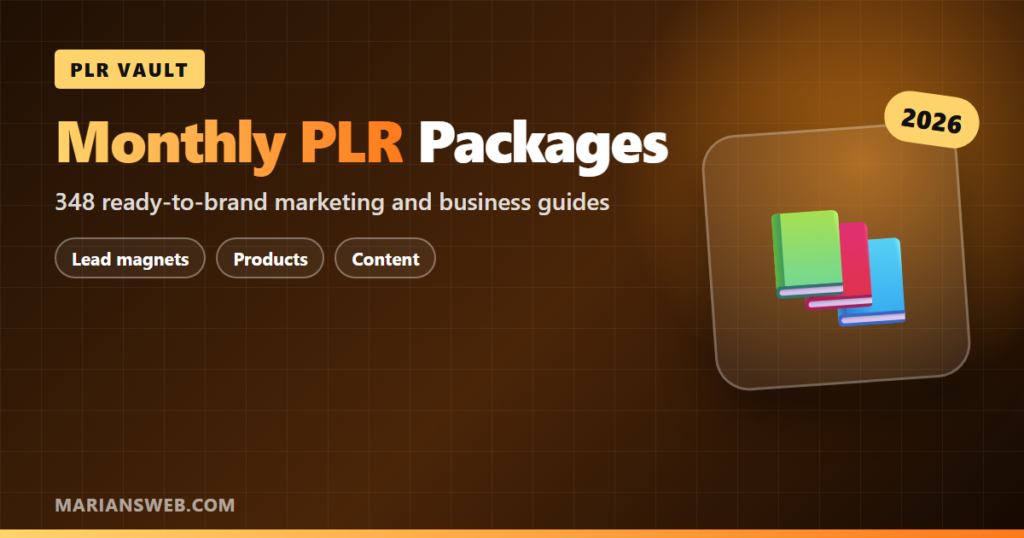Monthly PLR Packages: 348 Marketing Guides to Brand