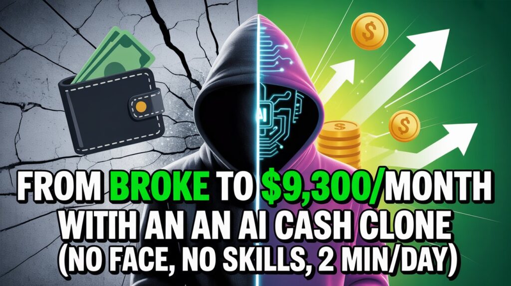 From BROKE to $9,300/Month with an AI Cash Clone (No Face, No Skills, 2 Min/Day)