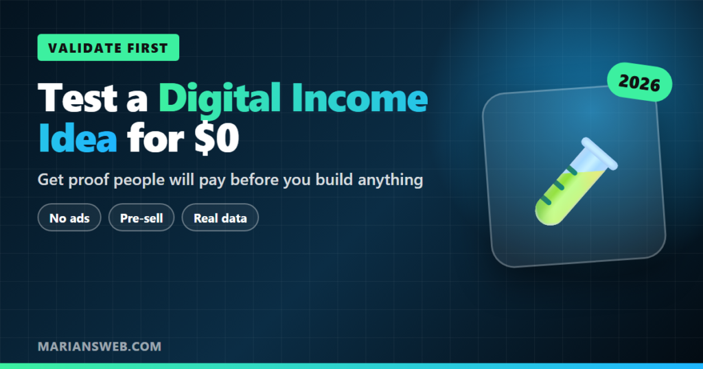 How to Test a Digital Income Idea for Free
