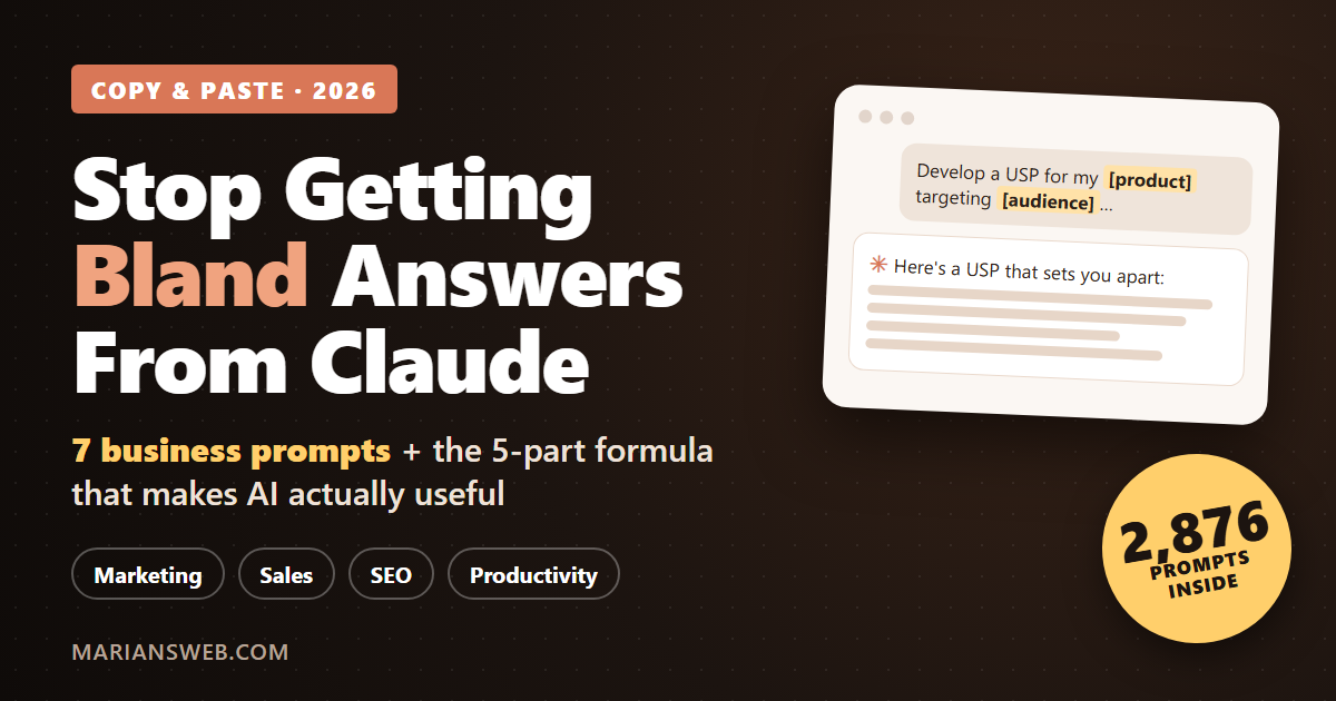 Claude prompts for business: 7 copy and paste prompts plus the 5-part formula
