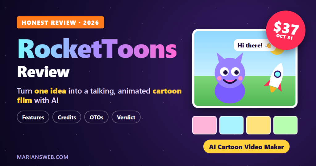 RocketToons review: AI cartoon video maker