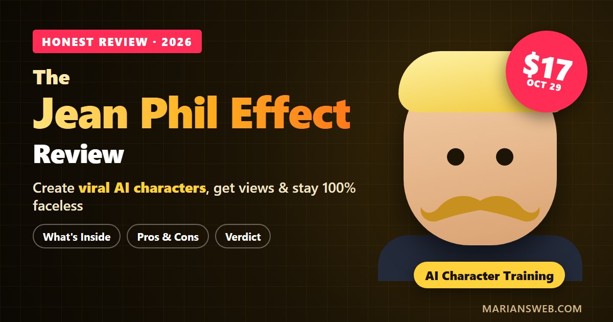 The Jean Phil Effect review - create viral AI characters without showing your face